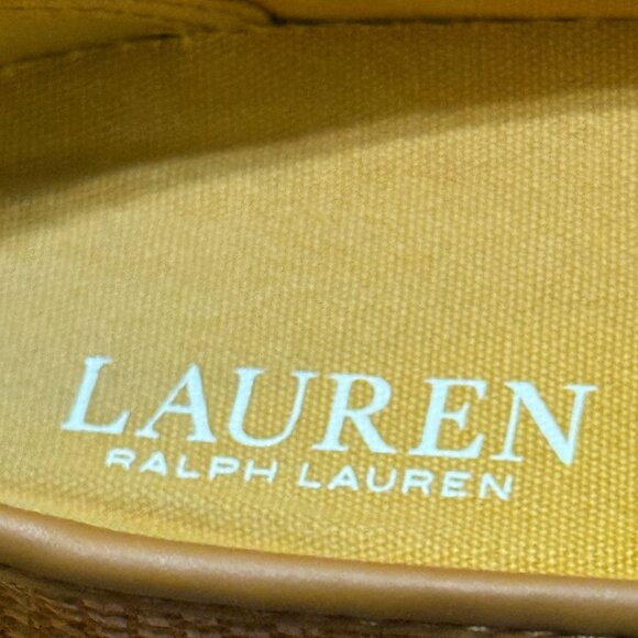 Lauren Ralph Lauren Womens Jinny Slip-On Shoes 6.5B Honey Brown Woven Upper - Picture 3 of 12